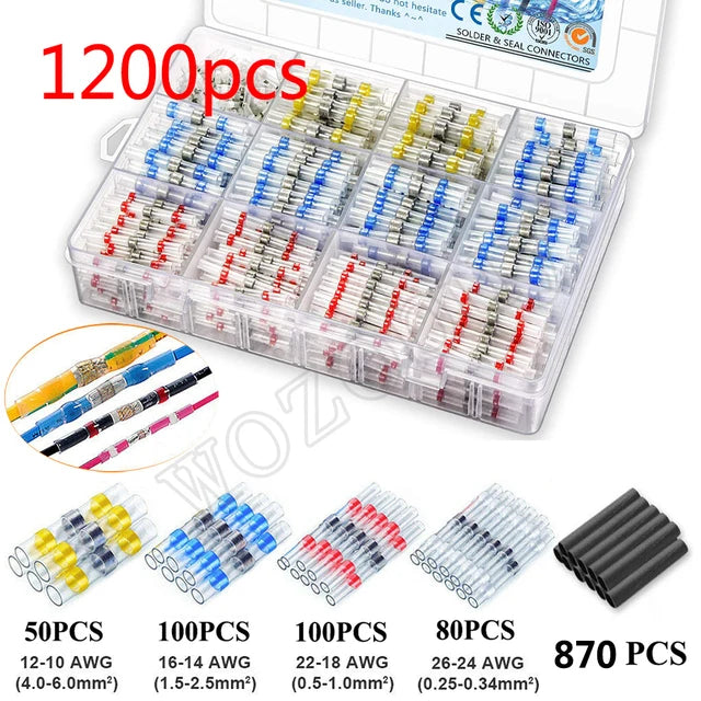 Heat Shrinkable Wire Connectors SST21 Waterproof Sleeve AWG22-18 Butt Electrical Splice Tinned Solder Seal Terminal