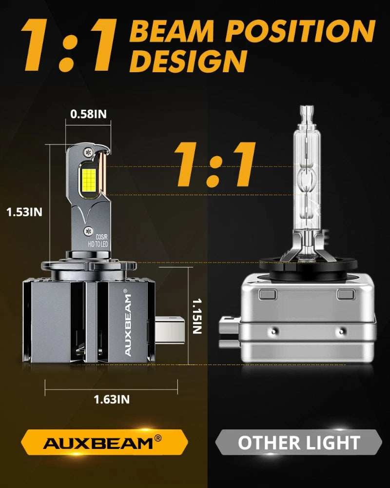 AUXBEAM D3 D3S D3R LED Headlight Bulb HID Bulb REPLACEMENT 6