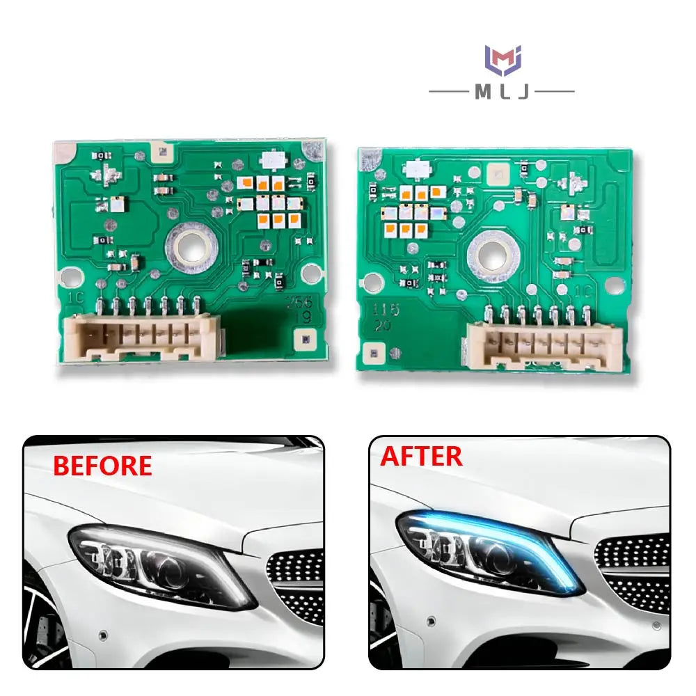 Headlight Modified Parts Ice Blue Angel Eyes DRL LED Chip Board For Mercedes-Benz C-Class W205 High Spec 2019