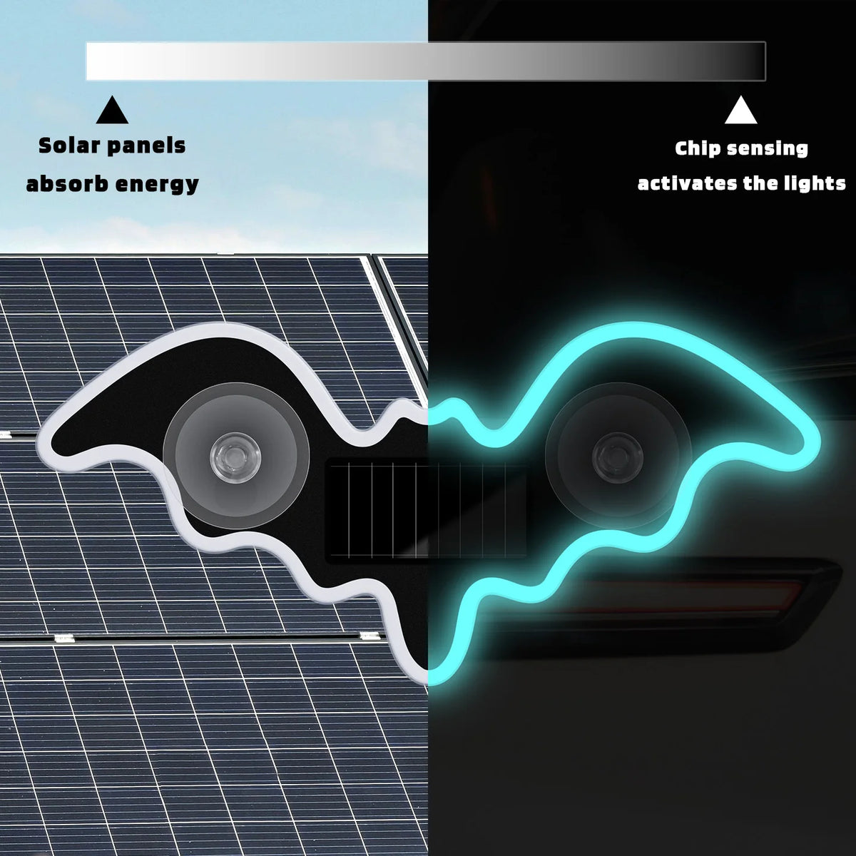 Bat-shaped Universal Solar Power Atmosphere Light Dynamic Gr