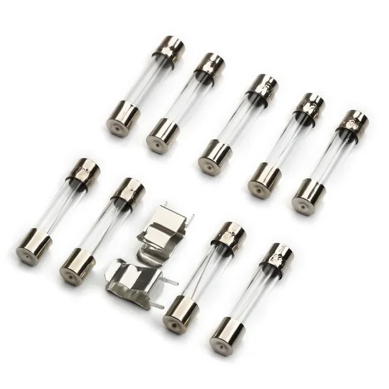 100pcs 5x20mm Glass Fuse Assortment Kit 0.25A to 20A Fast-Ac