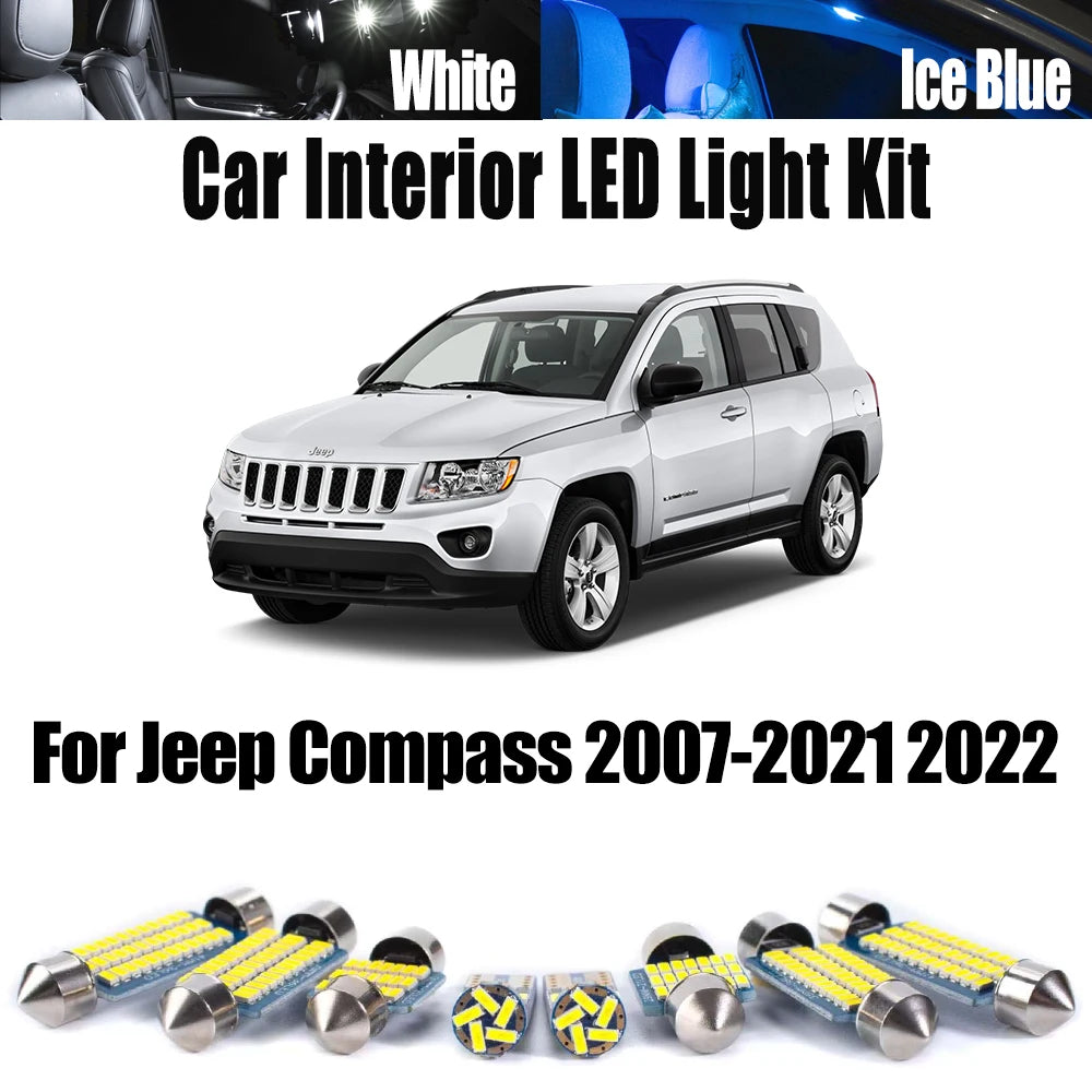 LED Interior Light Kit for Jeep 2007-2020 - Canbus Error-Free Interior Bulbs