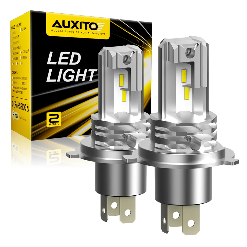 AUXITO H4 Fanless LED CSP Headlight Bulb for Car Motorcycle 
