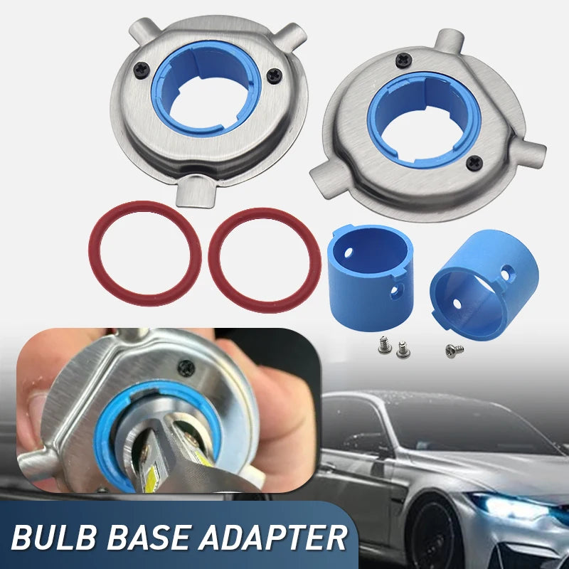2pcs Car LED Halogen Headlight H4/HB2 Lamp Bulb Base Adapter