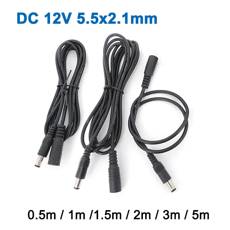 DC Female to Male Extension Cord 5V 2A 3.5x1.35mm / 12V 5A 5