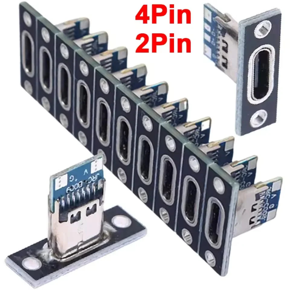 5/20Pcs USB Jack 3.1 Type-C 2Pin 4Pin Female Connector Jack 