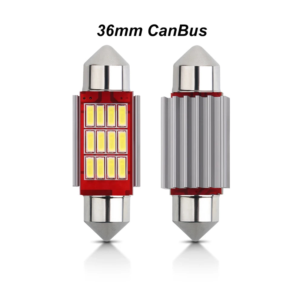 10pcs Canbus New IC 12V C5W C10W Led Bulb 31mm 36mm 39mm 41mm Car Festoon Light Interior Dome Reading Lights 6000K Pure White