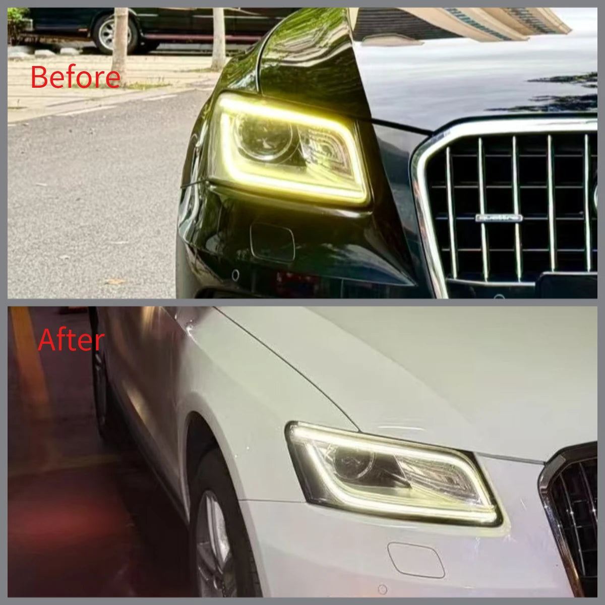 Angel Eyes Board NEW For Audi Q5 2013-2018 Car Headlight DRL LED Daytime Running Light Guide Chip Light