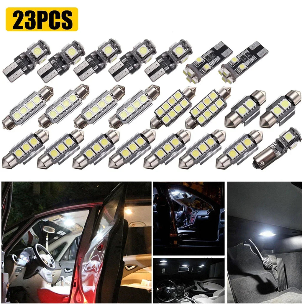 23pcs Car LED Light Kit T10 Interior & License Plate Bulbs D