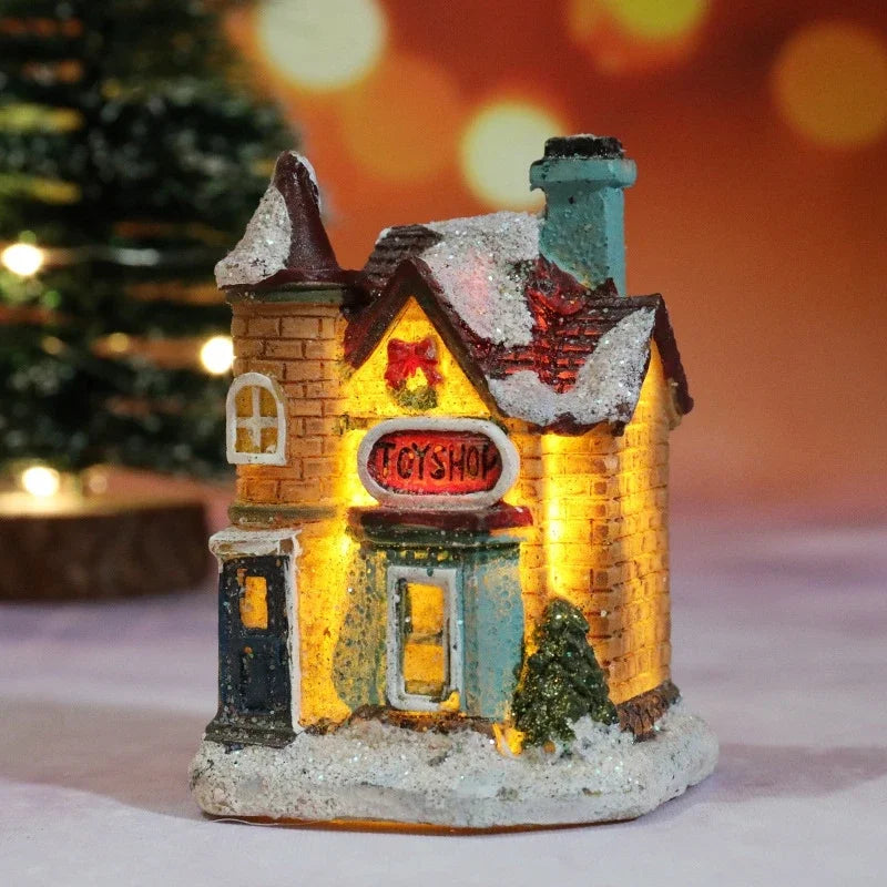 Christmas House Light Ornaments Xmas Gift New Year Navidad F