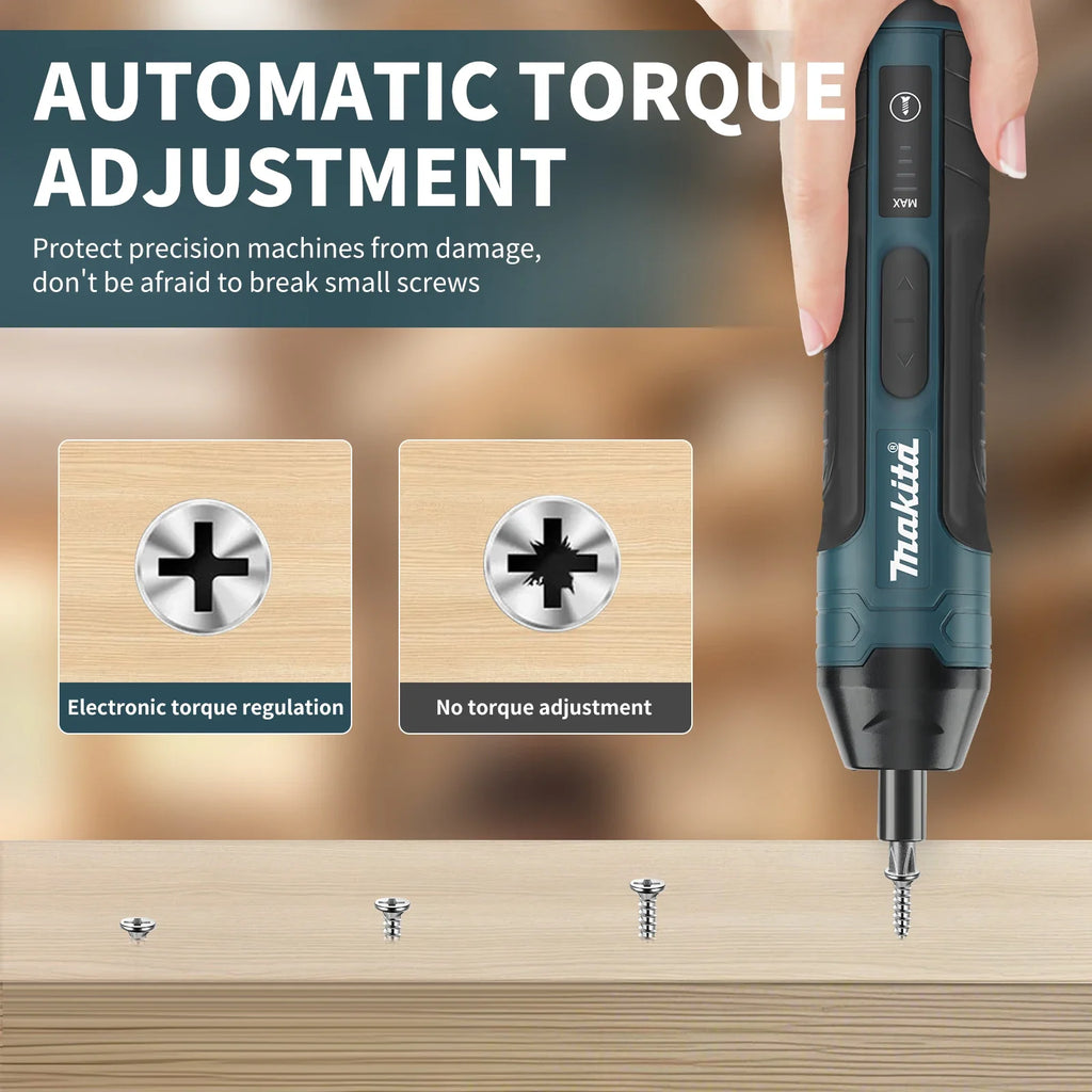 Makita Electric Screwdriver 1300mAh Rechargeable Adjustable 