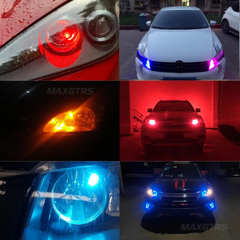 2PCS T10 W5W LED Bulbs Red Canbus 194 168 LED Clearance Yell