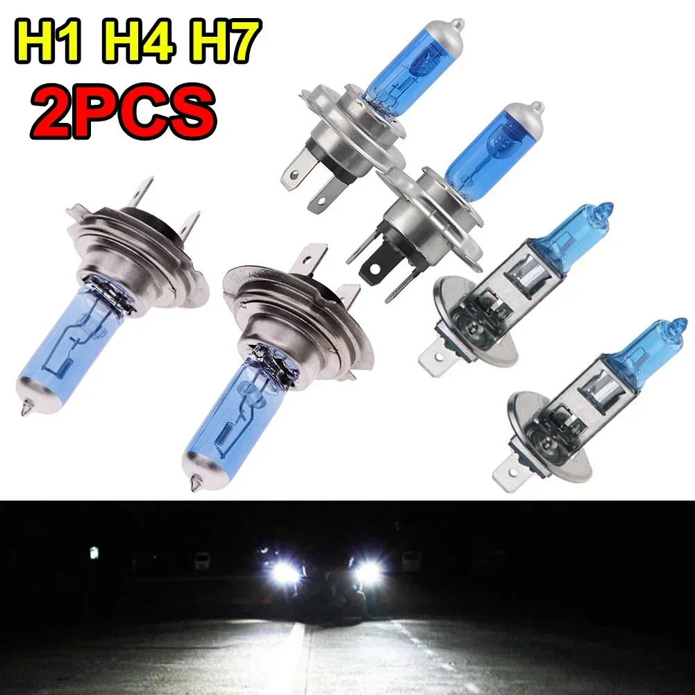 2Pcs Car Super LED Bulbs White 12V H1 H4 H7 Headlamps Kit 10
