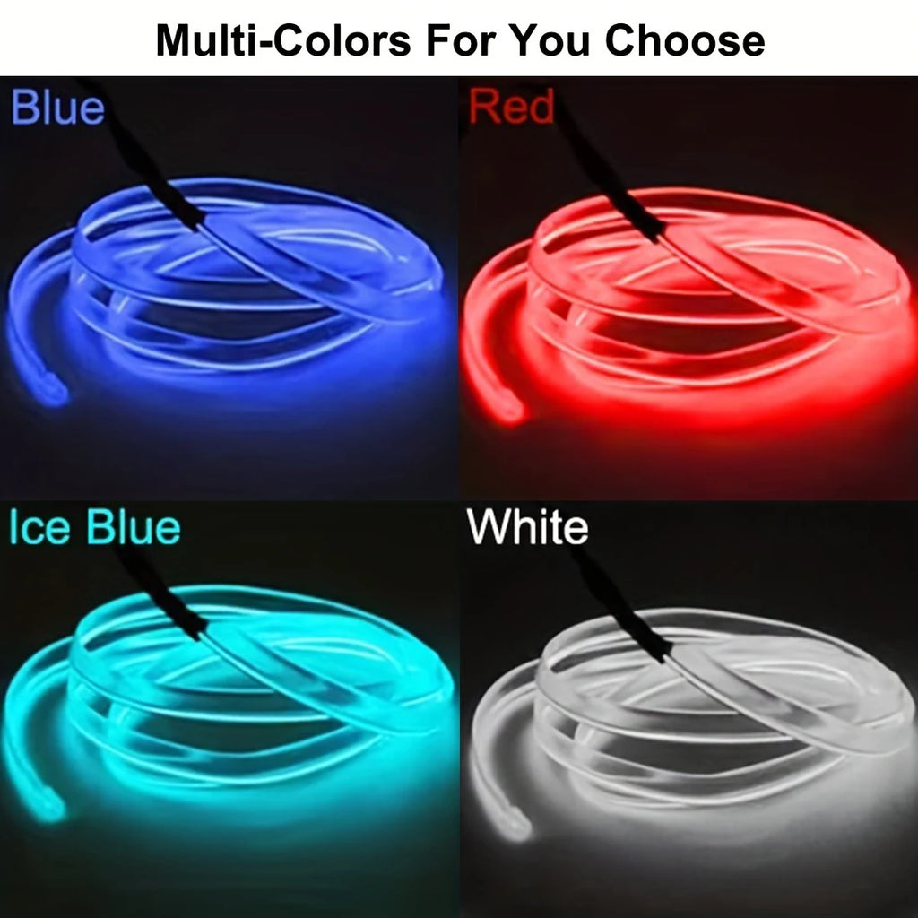 5m EL Wire Car Interior Ambient Lights Strip USB DIY Decorat