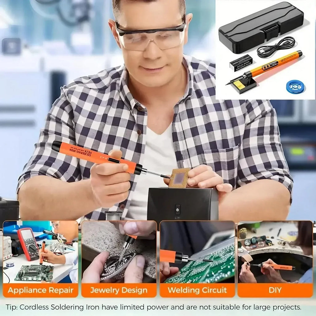 USB Rechargeable Mini Soldering Iron Adjustable Temperature 
