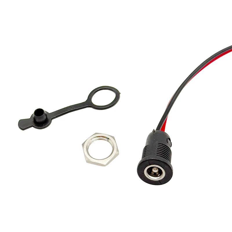10A High Current Waterproof DC Power Socket 18AWG Cable Pane
