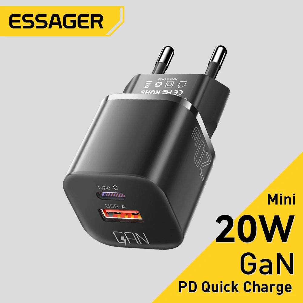 Essager 20W GaN PD USB C Charger for iPhone 14 13 12 11 Pro 