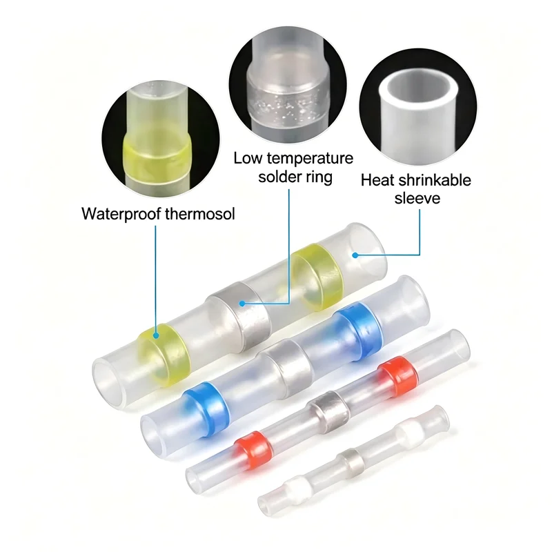 Boxed Solder Seal Wire Connectors Kit Heat Shrink Butt Termi