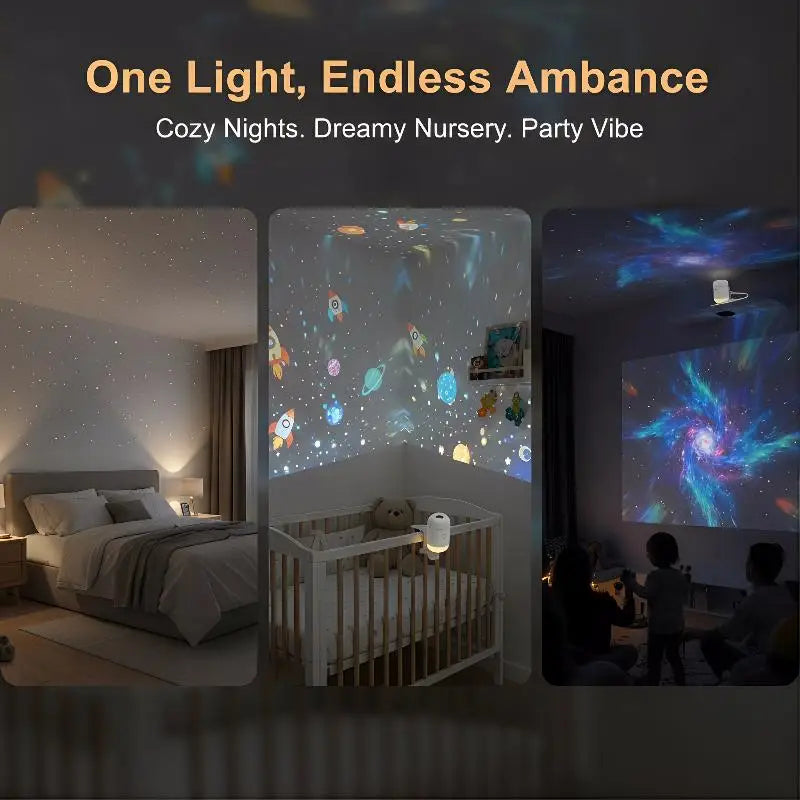 2-in-1 Mini Galaxy Star Projector Night Light LED Starry Sky