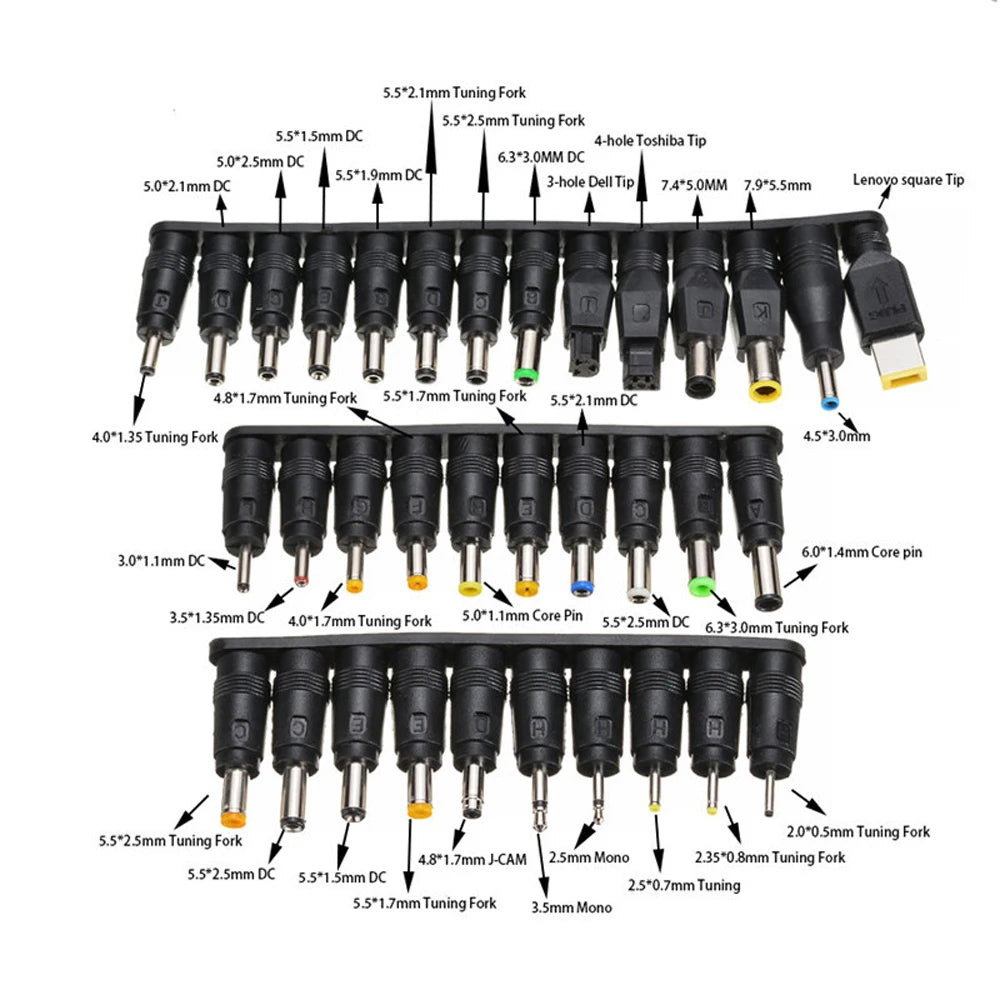 34PCS 8PCS Universal Power Adapter Supply Tips Connector 5.5