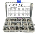 200pcs/lot Radial capacitors set 15Values 10V 16V 25V 50V 0.