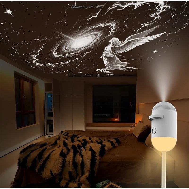 2 In 1 Usb Mini Galaxy Star Projector Night Light With Film 