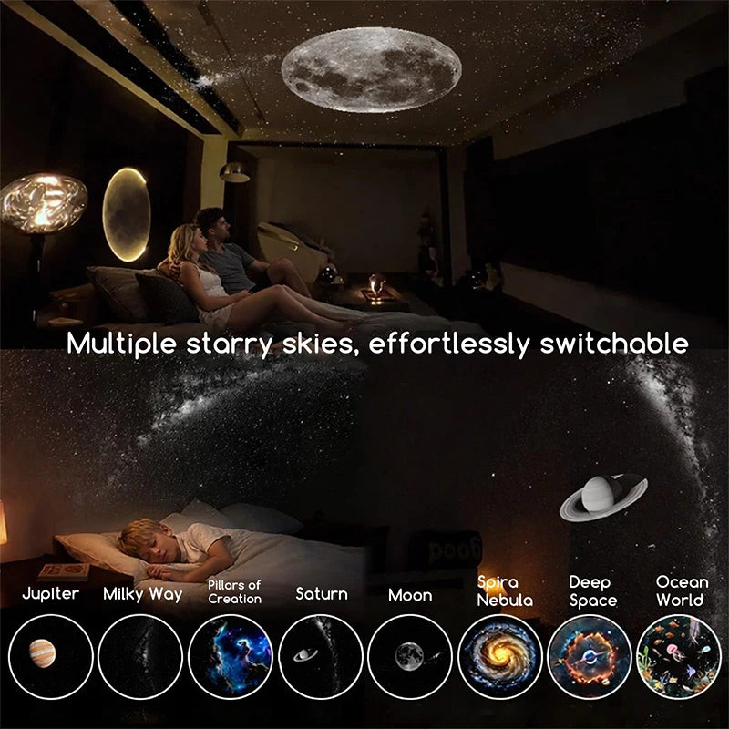 2 in 1 Mini USB Galaxy Star Projector Night Light With Film 