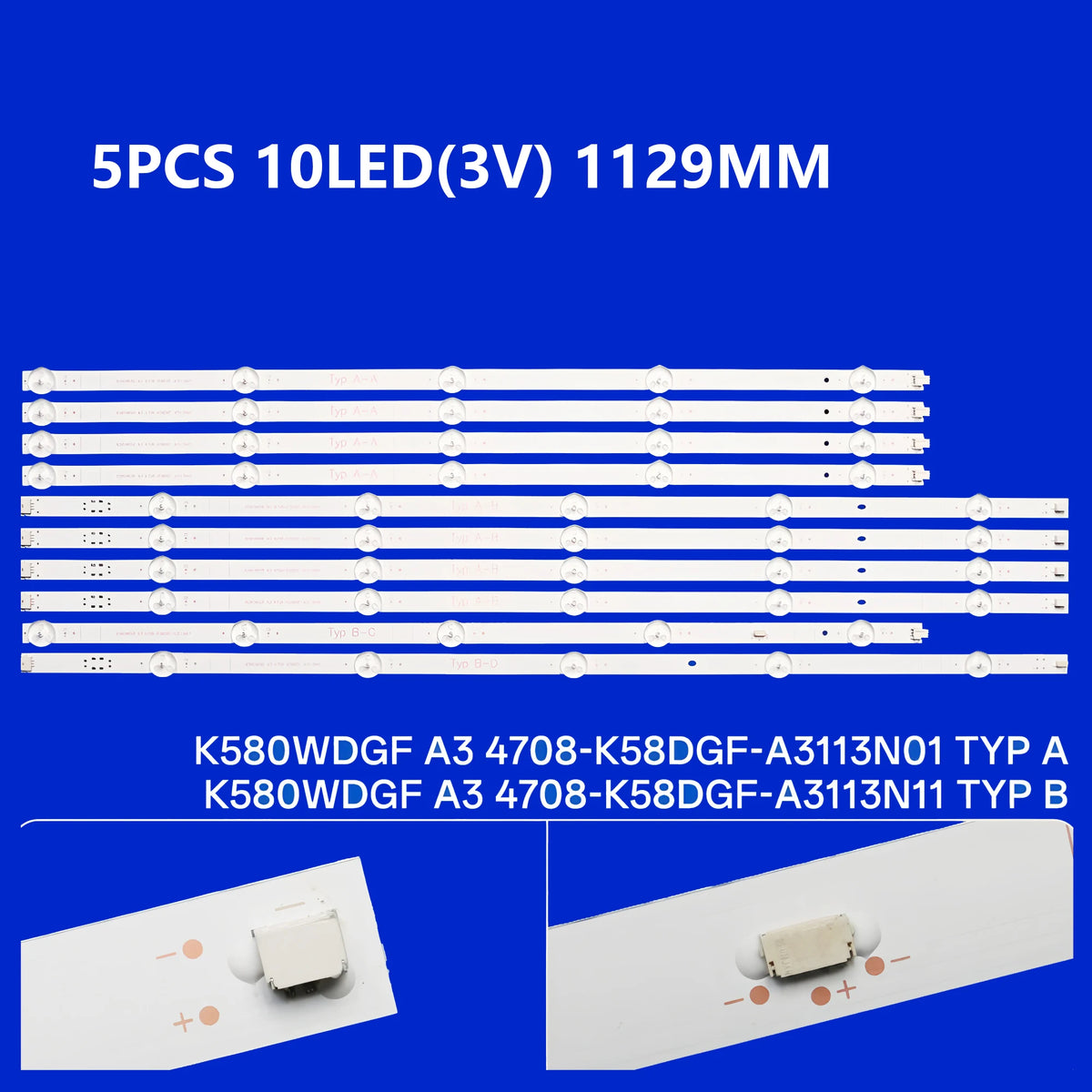 LED Backlight Strip for 4T C58EL8UR 4T-C58EL8UR E450AC58R LT-58KB527 K580WDGF A3 4708-K58DGF-A3113N21