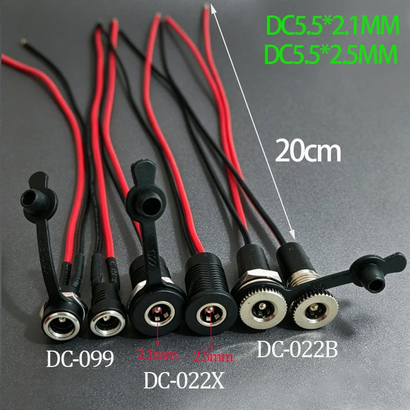 1Set Waterproof C-022B DC-022X DC-099 D5.5 2.1mm/2.5mm DC Po