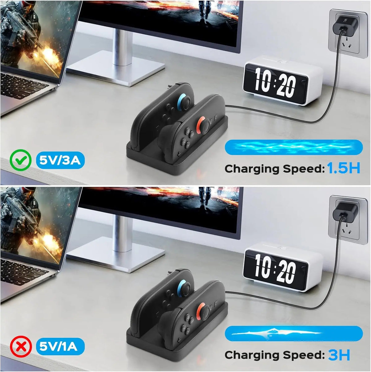 Charging Dock for Nintendo Switch 2 Joycons Dock Charger Sta