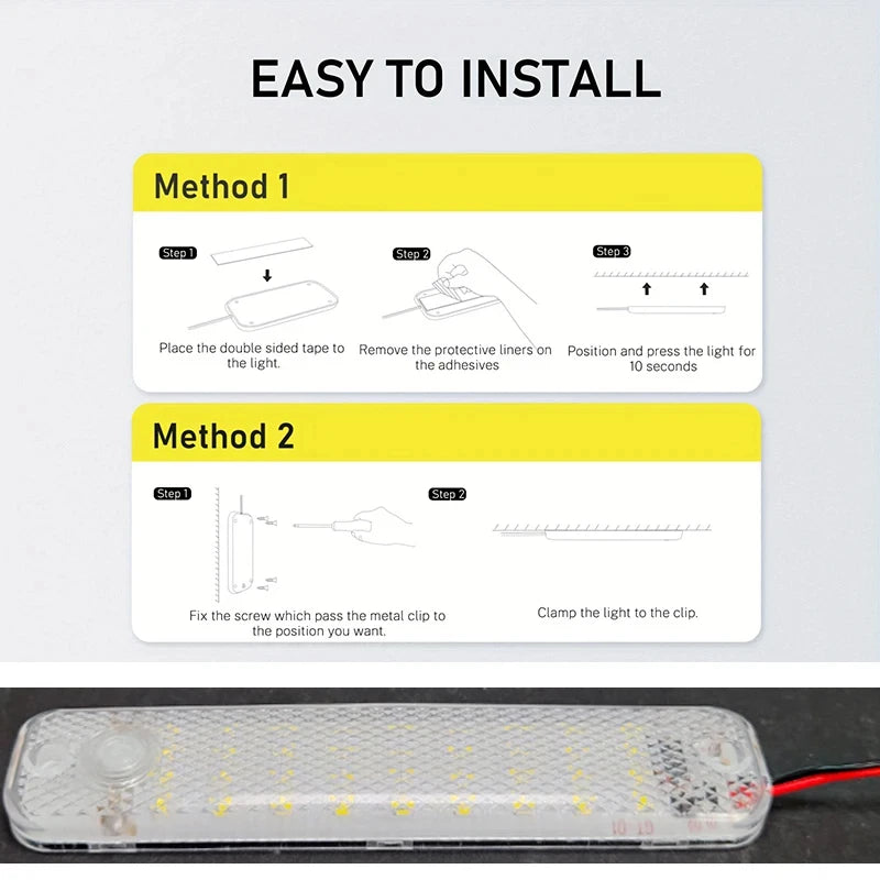 2pcs Car Reading Light LED Trunk Light Car Ceiling Indoor In