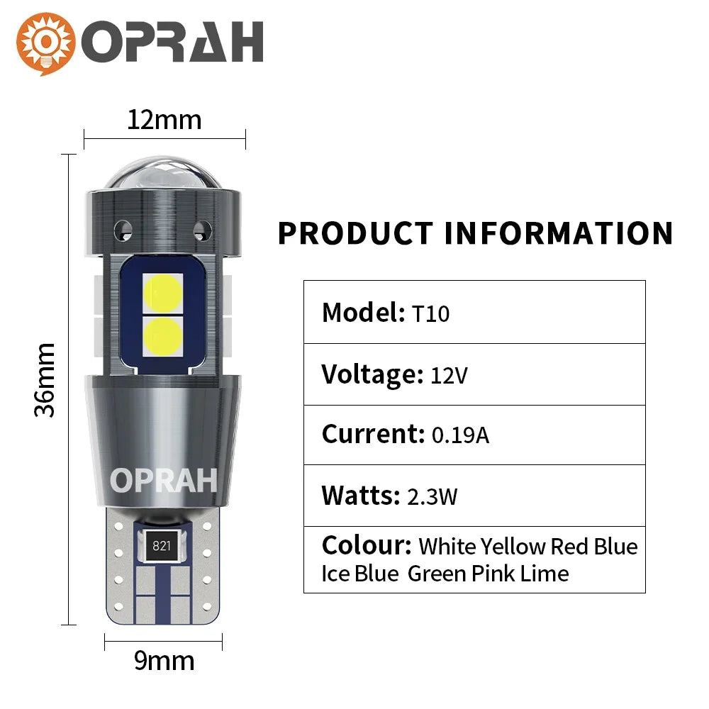 2pcs High Quality T10 LED W5W Car Interior Lights CANBUS No 