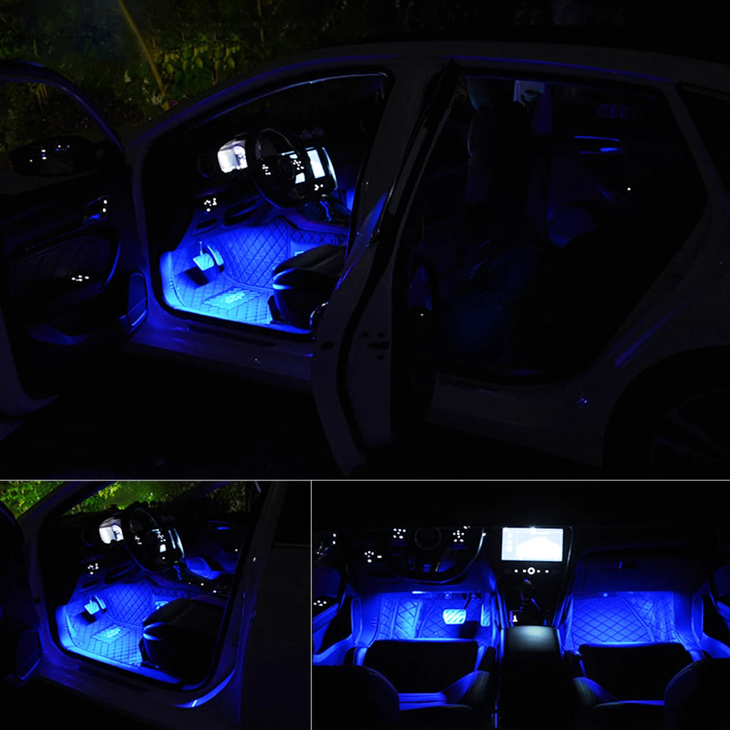 LED Car Interior Ambient Foot Strip Light Kit Accessories Ba