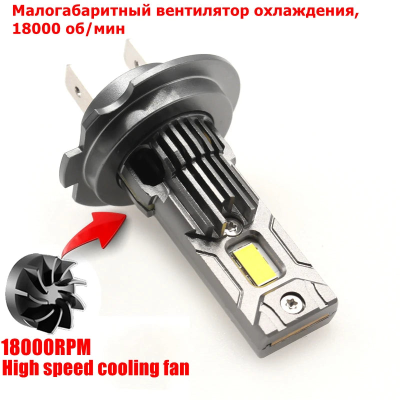 M3P H7 LED Headlight Bulb Mini Wireless 80W 20000LM 6000K CS