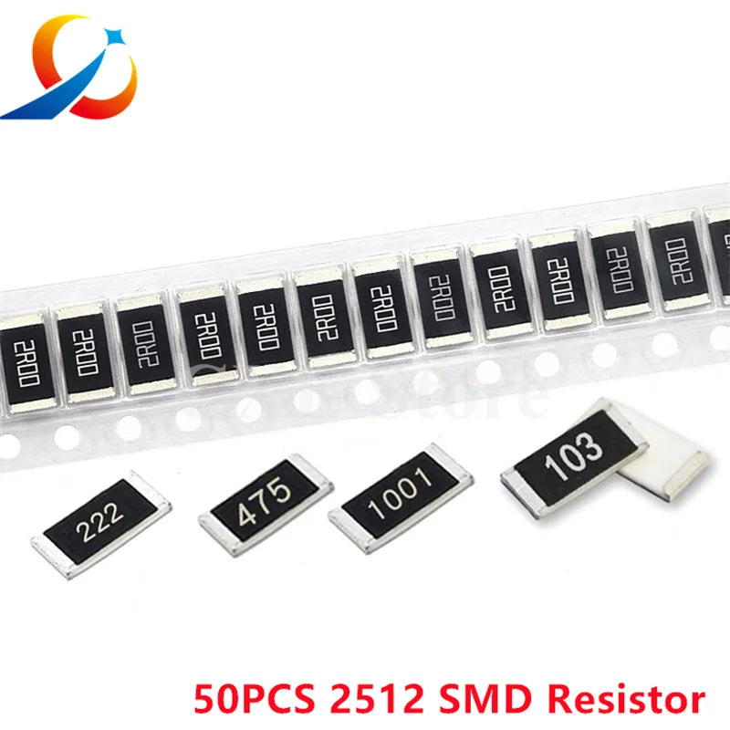100PCS 2512 SMD Resistor 0R 10R 20R 47R 100R 220R 470R 100 o