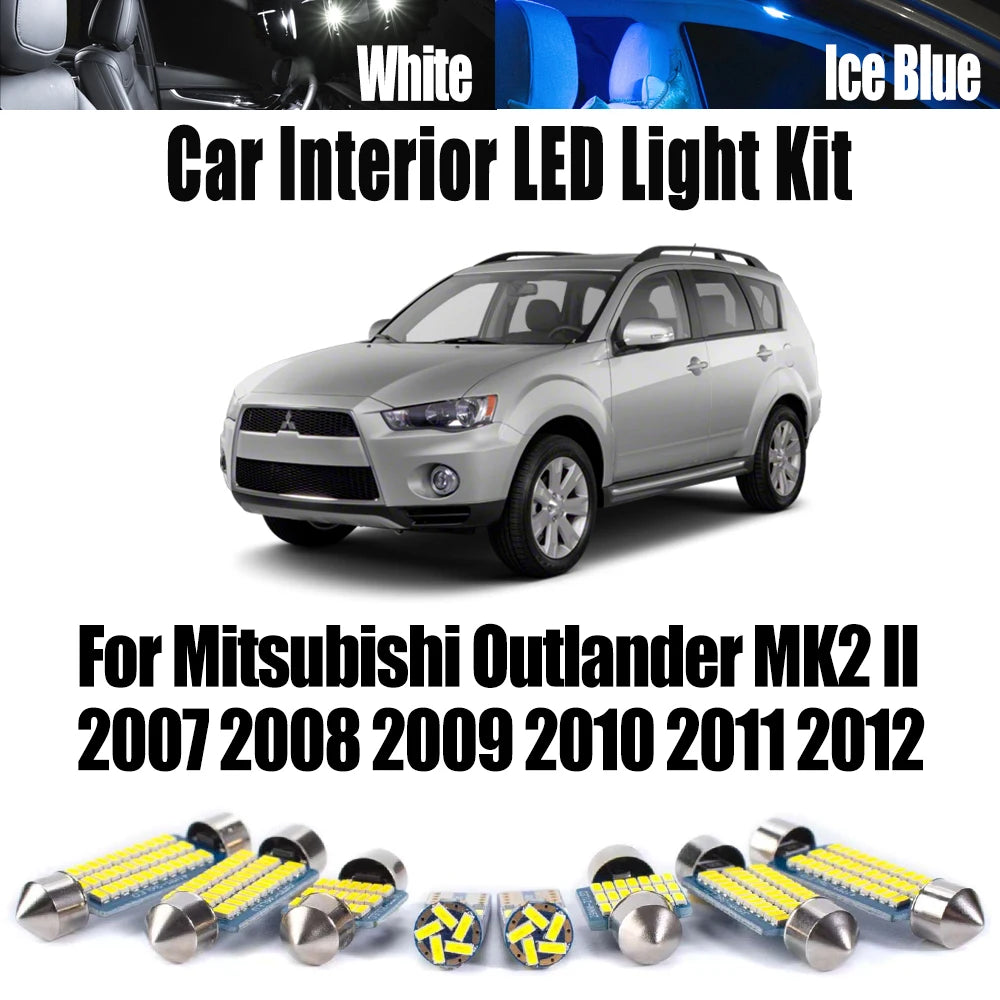 11-Piece LED Interior Light Kit for Mitsubishi MK2 2007-2010 - Canbus Error-Free Interior Bulbs