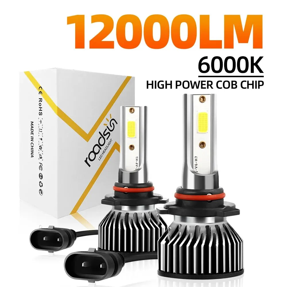 Roadsun Mini Size H4 H11 H7 LED Car Headlight Bulb 12000LM 6