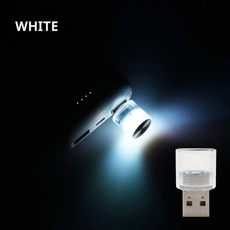 Car Mini USB LED Ambient Light Decorative Atmosphere Lamps for Interior Environment Auto PC Computer Portable Light Plug Play