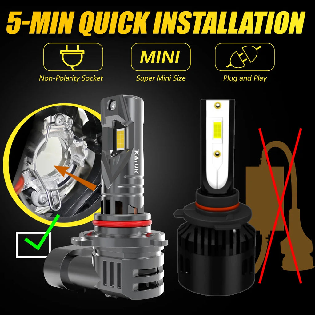 Katur 2x 9005 HB3 Led Car Headlight 100W Bulb Xenon 6000K 20