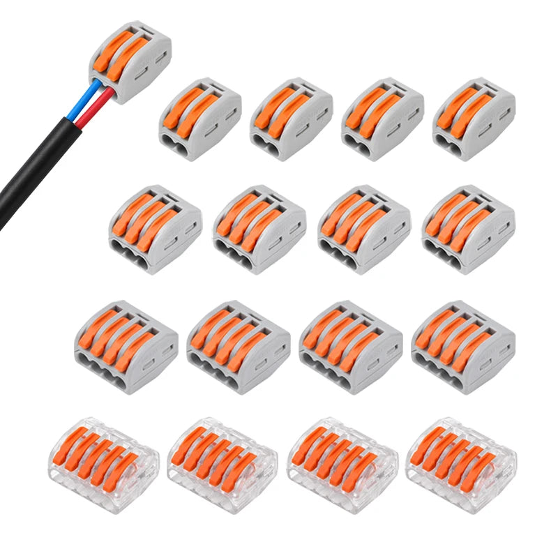 10/20/30PCS 2/3/4/5-Port Assorted Kit Quick Push In Lever Wi