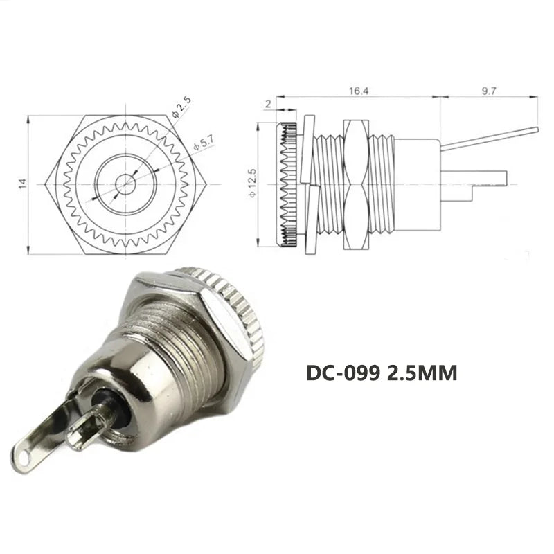 10/50PCS DC099 5.5 mm X 2.1mm DC Power Jack Socket 5.5 2.1 F