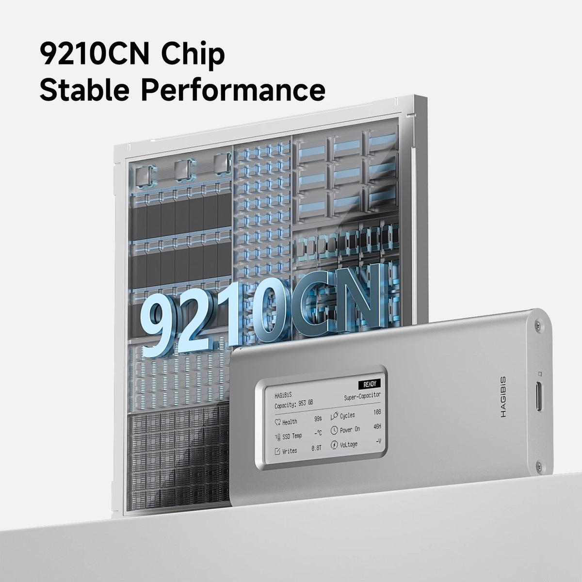 Hagibis M.2 NVMe SSD Enclosure with E-Ink Display 10Gbps Ink