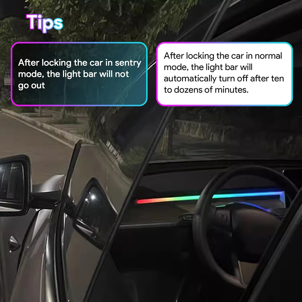 Car Universal LED Ambient Strip Light For Tesla Model 3 Y S 
