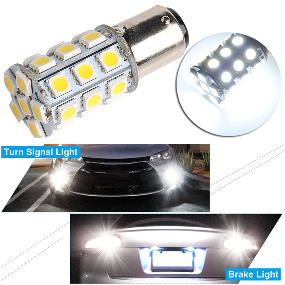 For Car Boats Replacement White 27-SMD BA15D Cabin Marine Bo