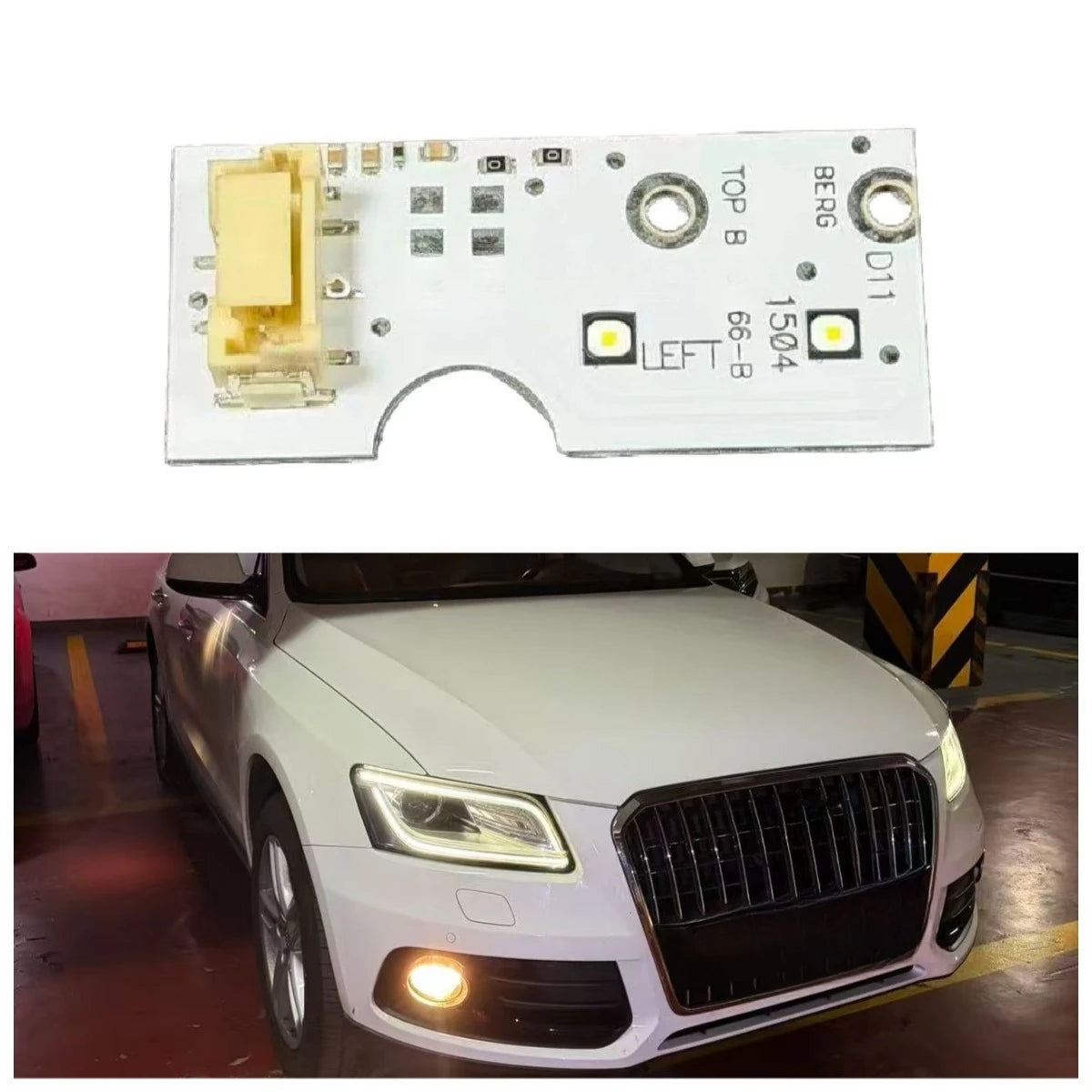 Angel Eyes Board NEW For Audi Q5 2013-2018 Car Headlight DRL LED Daytime Running Light Guide Chip Light