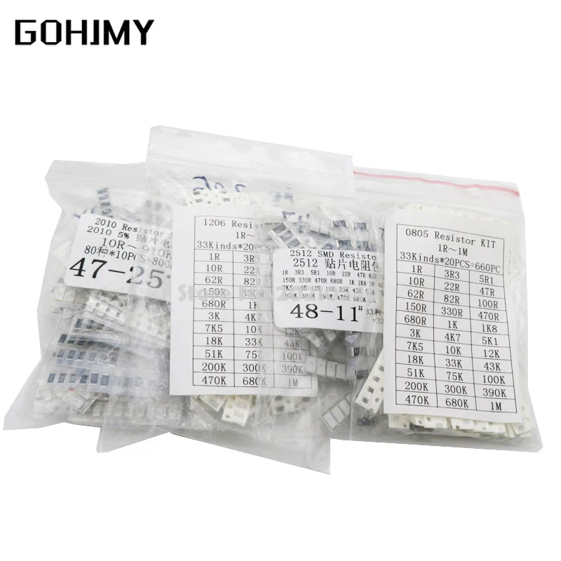 200PCS 660PCS 720PCS 4000PCS 0402 0603 0805 1206 1210 2512 S