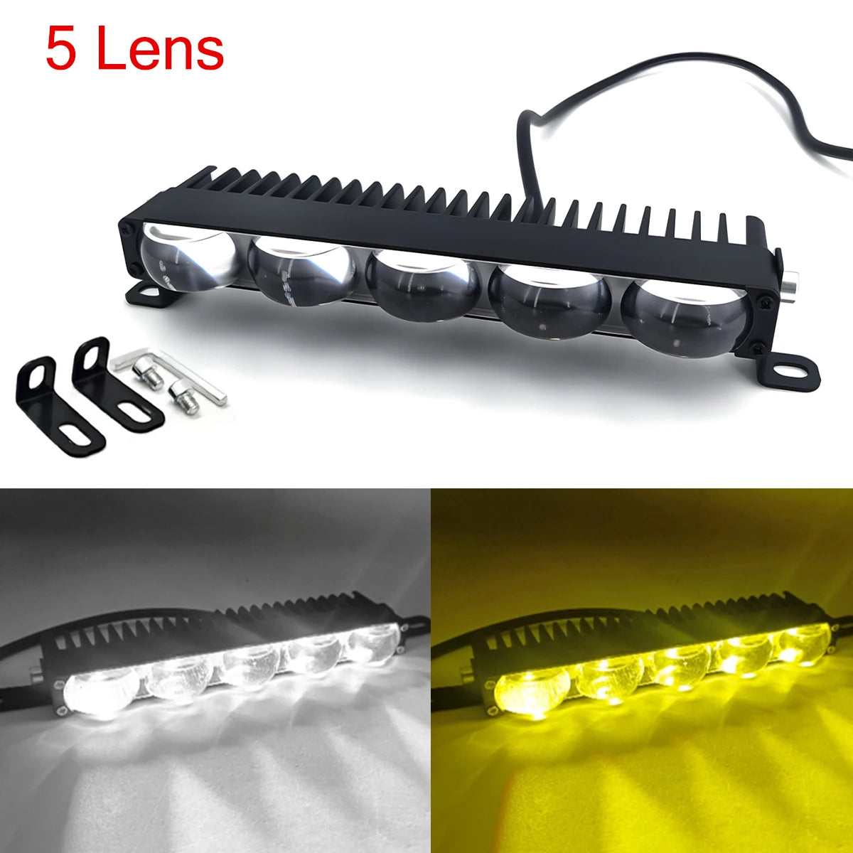 LED Headlight Bumper Projector Lens Fog Lamps Work Light Car