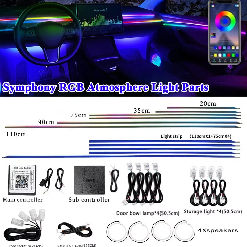 18 in 1 Symphony RGB Atmosphere Light Parts Main Sub Control