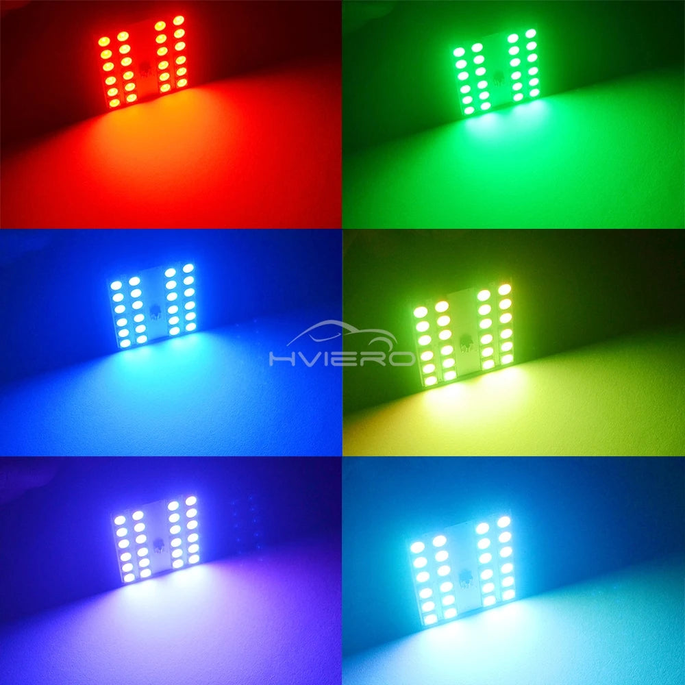 2pcs Car Led T10 5050 12/15/24/36SMD Interior Wedge RGB Pane