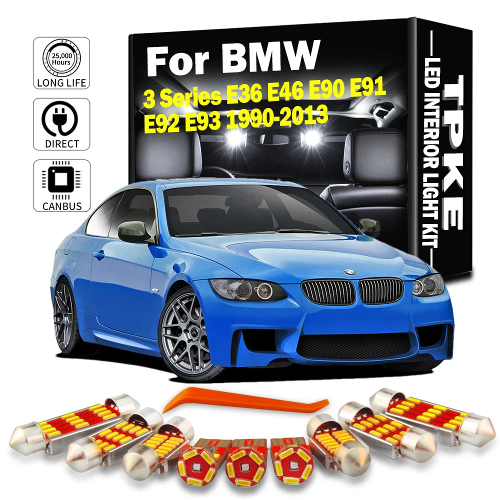 TPKE Canbus LED Interior Map Dome Trunk Light Kit For BMW 3 